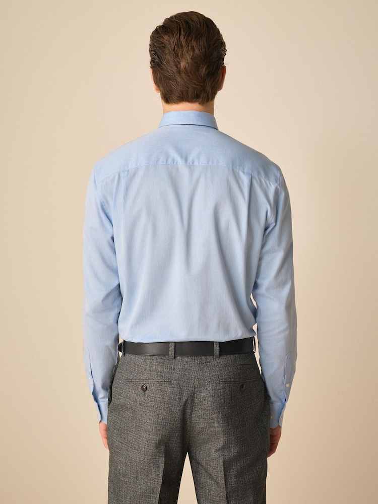White/Blue Polka Dot Slim Fit Occasion Shirt And Tie Pack - Image 3 of 7