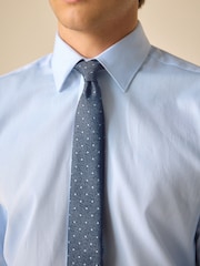 White/Blue Polka Dot Slim Fit Occasion Shirt And Tie Pack - Image 5 of 7