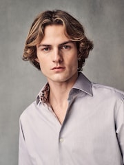 Бежево-коричневый - 100% Cotton Textured Twill Shirt - Изображение 1 из 9