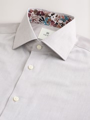 Бежево-коричневый - 100% Cotton Textured Twill Shirt - Изображение 8 из 9