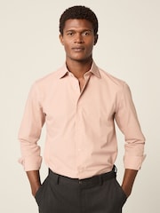 Blush Pink Regular Fit Easy Care Single Cuff Smart Shirt - Image 1 of 7