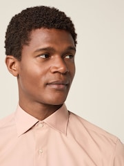 Blush Pink Regular Fit Easy Care Single Cuff Smart Shirt - Image 4 of 7
