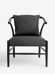 Jasper Conran London Charcoal Flannel Bray Accent Chair - Image 2 of 7