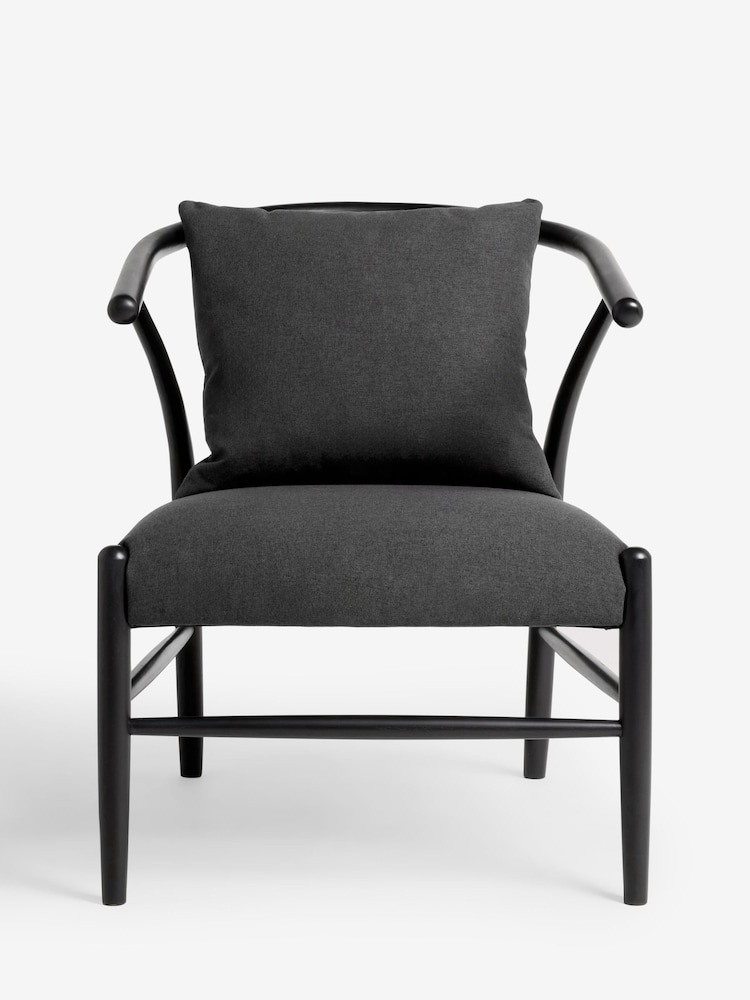 Jasper Conran London Charcoal Flannel Bray Accent Chair - Image 2 of 7