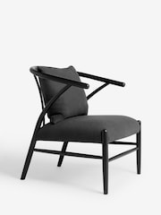 Jasper Conran London Charcoal Flannel Bray Accent Chair - Image 3 of 7