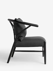 Jasper Conran London Charcoal Flannel Bray Accent Chair - Image 4 of 7