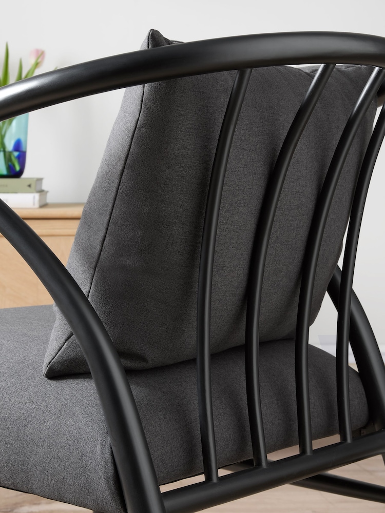 Jasper Conran London Charcoal Flannel Bray Accent Chair - Image 7 of 7