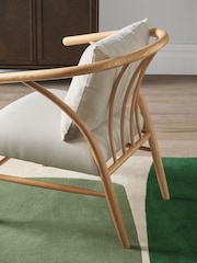 Jasper Conran London Oak and Natural Flannel Bray Accent Chair - Image 2 of 7