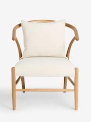 Jasper Conran London Oak and Natural Flannel Bray Accent Chair - Image 3 of 7
