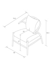 Jasper Conran London Oak and Natural Flannel Bray Accent Chair - Image 4 of 7