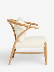 Jasper Conran London Oak and Natural Flannel Bray Accent Chair - Image 5 of 7