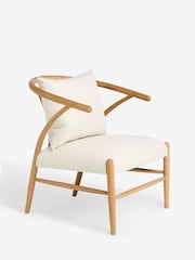 Jasper Conran London Oak and Natural Flannel Bray Accent Chair - Image 7 of 7