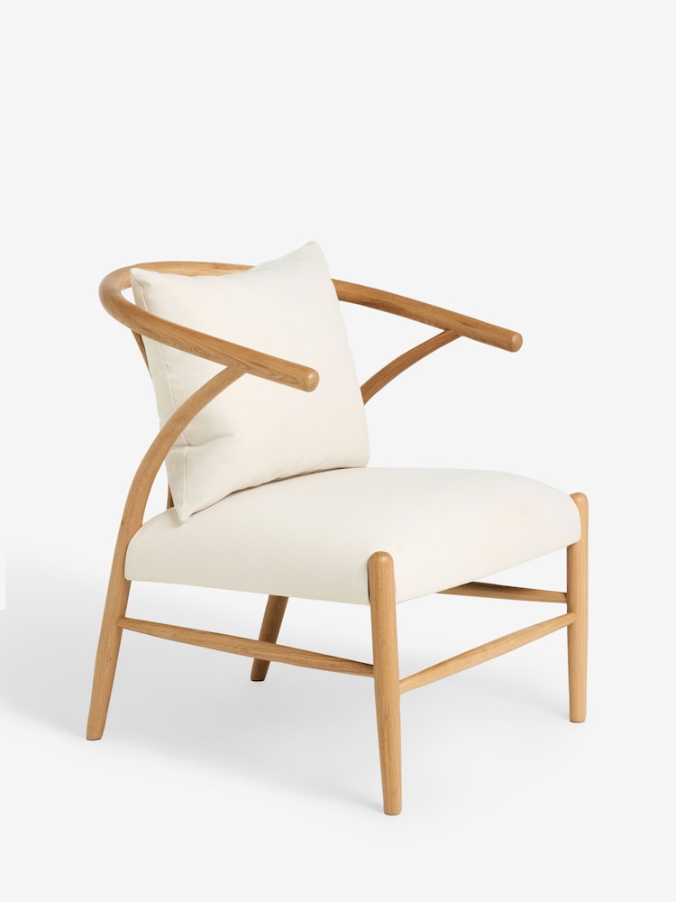 Jasper Conran London Oak and Natural Flannel Bray Accent Chair - Image 7 of 7