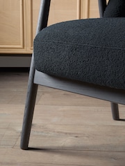 Jasper Conran London Black Soft Boucle Halcomb Accent Chair - Image 2 of 8
