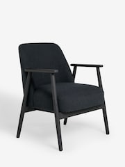 Jasper Conran London Black Soft Boucle Halcomb Accent Chair - Image 4 of 8