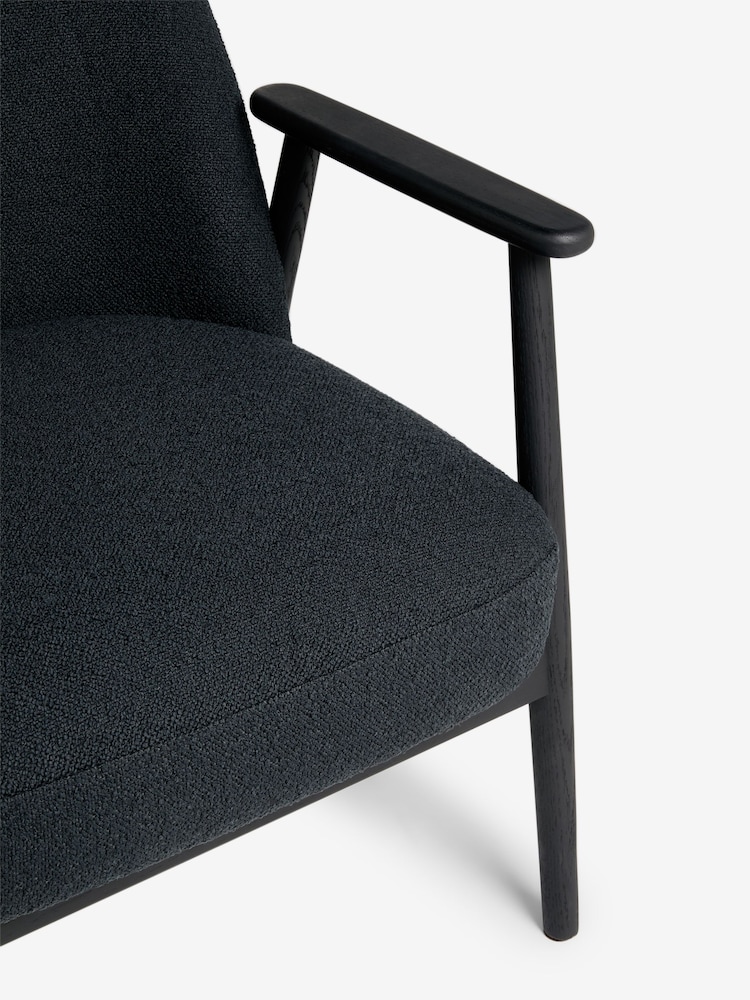 Jasper Conran London Black Soft Boucle Halcomb Accent Chair - Image 8 of 8