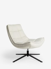 Jasper Conran London Off White Twill Milford Swivel Accent Chair - Image 2 of 7