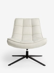 Jasper Conran London Off White Twill Milford Swivel Accent Chair - Image 3 of 7