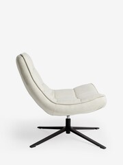 Jasper Conran London Off White Twill Milford Swivel Accent Chair - Image 4 of 7