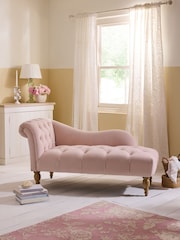 Shabby Chic by Rachel Ashwell® Blush Pink Velvet Delilah Chaise Longue Sofa - Image 1 of 8