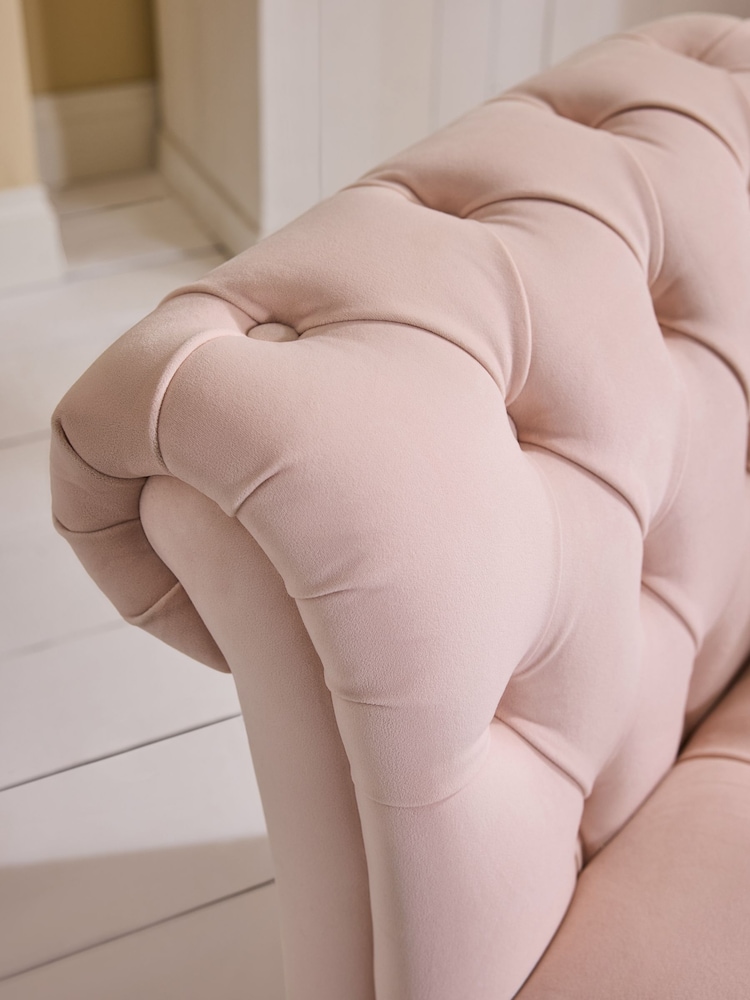 Shabby Chic by Rachel Ashwell® Blush Pink Velvet Delilah Chaise Longue Sofa - Image 2 of 8