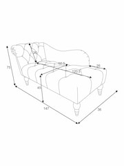 Shabby Chic by Rachel Ashwell® Blush Pink Velvet Delilah Chaise Longue Sofa - Image 4 of 8