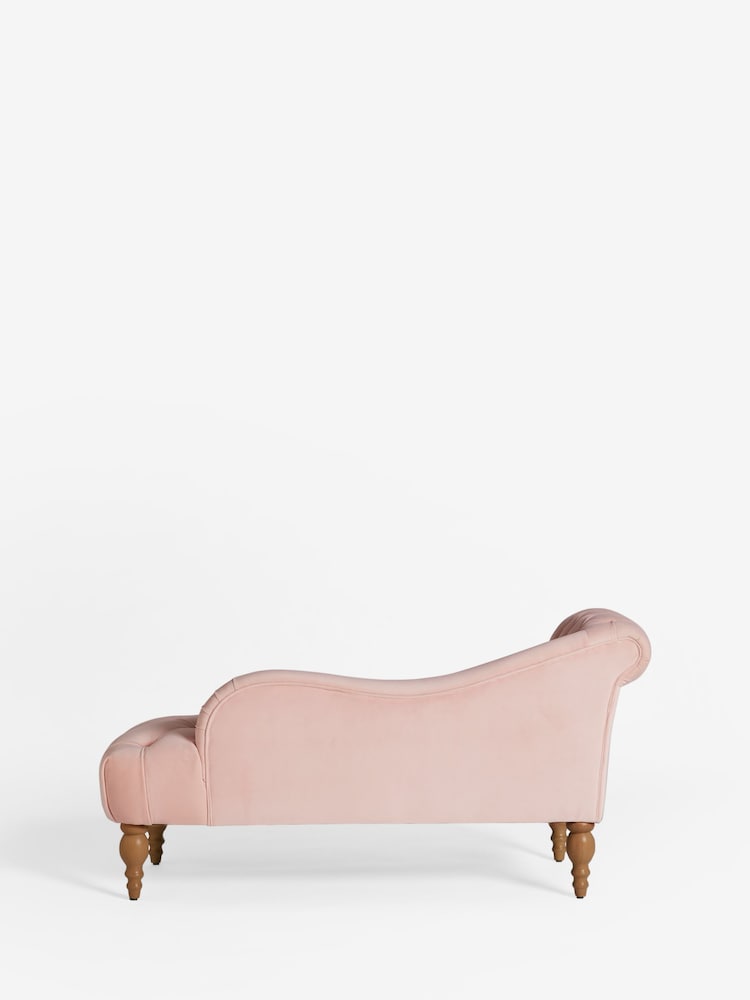 Shabby Chic by Rachel Ashwell® Blush Pink Velvet Delilah Chaise Longue Sofa - Image 8 of 8
