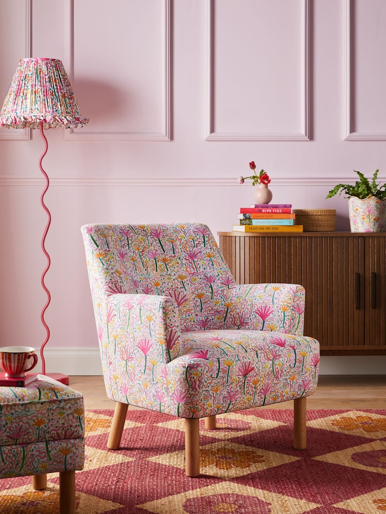 Lucy Tiffney Pink Party Carter Accent Chair - Image 1 of 7