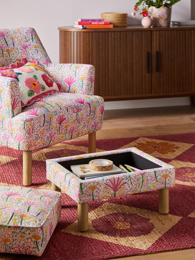 Lucy Tiffney Pink Party Storage Footstool - Image 2 of 7