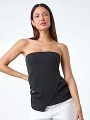 Dusk Plain Asymmetric Zip Detail Bandeau Top - Imagen 4 de 5