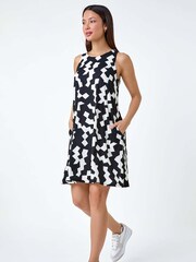 Dusk Geometric Print Stretch Swing Dress - Imagen 2 de 5