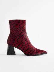 Leopard Print Leather Forever Comfort® Block Heeled Ankle Boots - Image 2 of 7