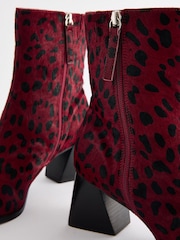 Leopard Print Leather Forever Comfort® Block Heeled Ankle Boots - Image 4 of 7