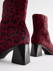 Leopard Print Leather Forever Comfort® Block Heeled Ankle Boots - Image 5 of 7