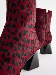 Leopard Print Leather Forever Comfort® Block Heeled Ankle Boots - Image 7 of 7