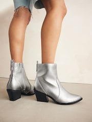 فضي - Forever Comfort® Cowboy Ankle Boots - صورة 1 من 8
