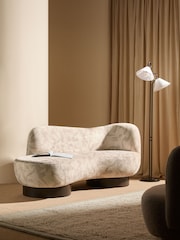 MADE.COM Natural Taupe Brushstroke Velvet Novara 2 Seater Sofa - Image 1 of 6