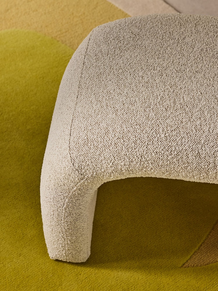 MADE.COM Off White Pax Boucle Beryl Stool - Image 2 of 6
