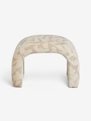 MADE.COM Natural Taupe Brushstroke Velvet Beryl Stool - Image 4 of 6