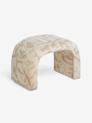MADE.COM Natural Taupe Brushstroke Velvet Beryl Stool - Image 5 of 6