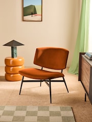 MADE.COM Velvet Cinnamon Orange Kuta Accent Chair - Image 1 of 7