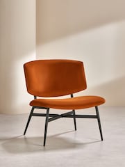MADE.COM Velvet Cinnamon Orange Kuta Accent Chair - Image 2 of 7