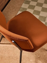 MADE.COM Velvet Cinnamon Orange Kuta Accent Chair - Image 3 of 7