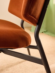 MADE.COM Velvet Cinnamon Orange Kuta Accent Chair - Image 5 of 7