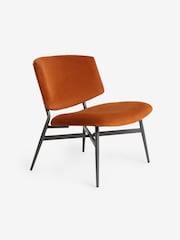 MADE.COM Velvet Cinnamon Orange Kuta Accent Chair - Image 6 of 7