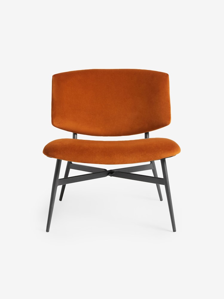 MADE.COM Velvet Cinnamon Orange Kuta Accent Chair - Image 7 of 7