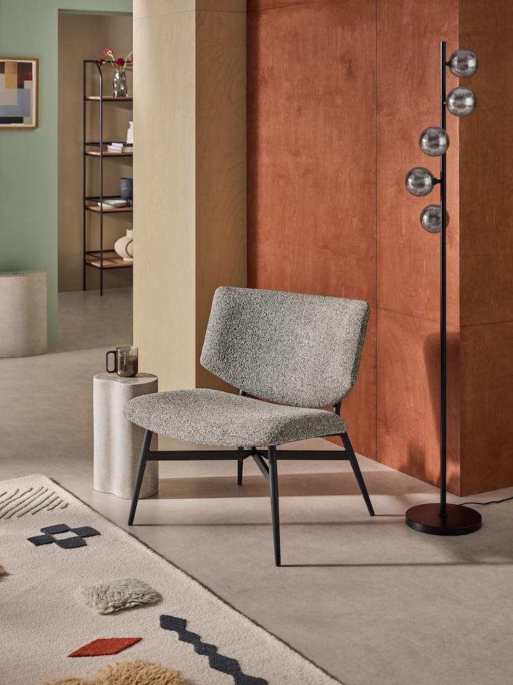 MADE.COM Grey Marl Pax Boucle Kuta Accent Chair - Image 1 of 7
