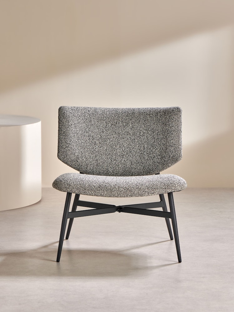 MADE.COM Grey Marl Pax Boucle Kuta Accent Chair - Image 2 of 7