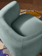 MADE.COM Steel Grey Blue Novara Swivel Accent Chair - Image 3 of 6