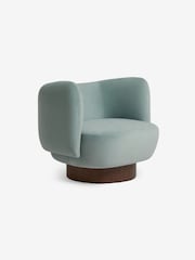 MADE.COM Steel Grey Blue Novara Swivel Accent Chair - Image 5 of 6
